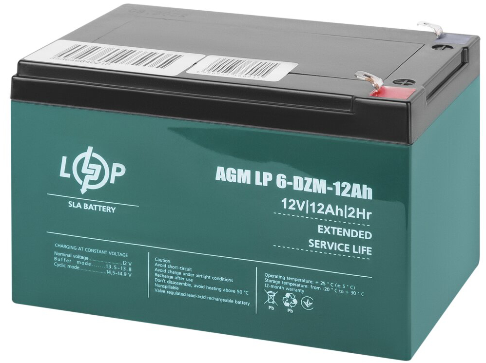 Акумулятор LogicPower LP 6-DZM-12 Ah ціна 1430.00 грн - фотографія 2