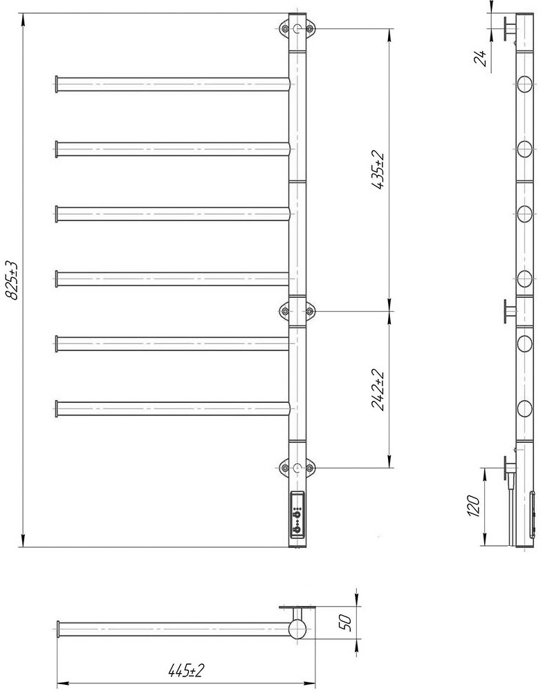 Mario Веер-I 800х445/80 TR електр. с/п (2.3.0412.11.P) Габаритні розміри