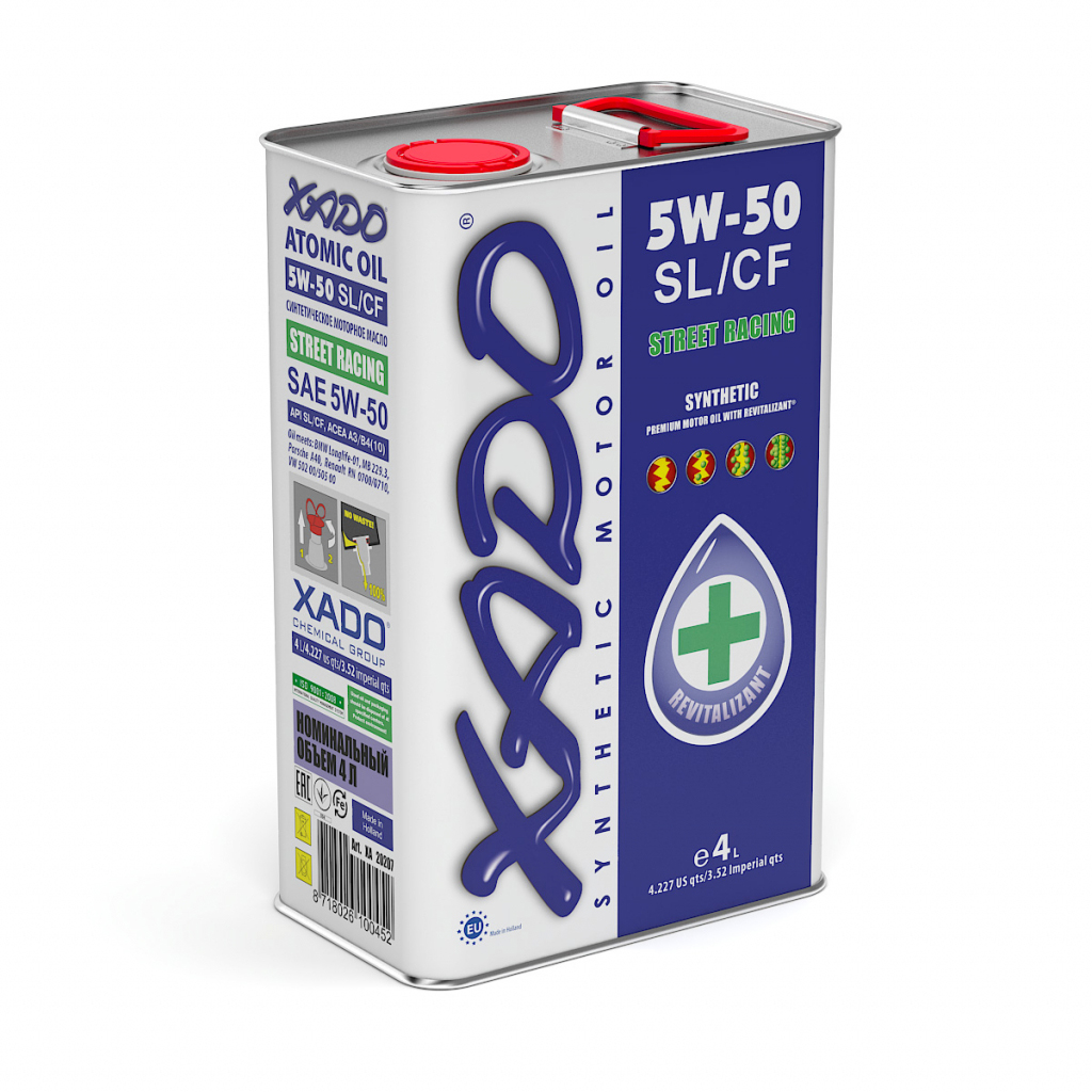 Характеристики моторное масло Xado 5W-50 SL/CF 4 л