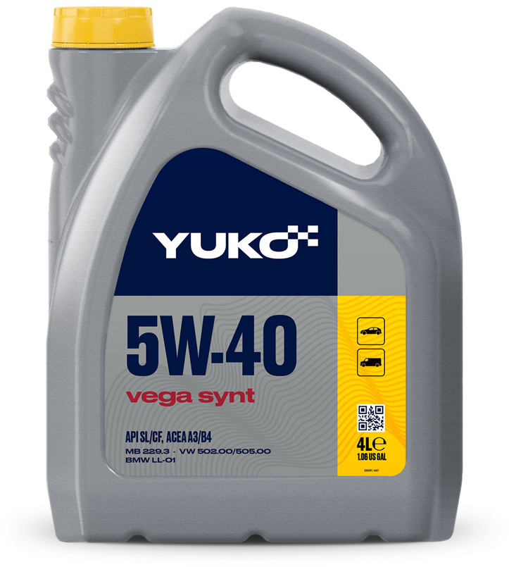 Моторное масло Yuko Vega Synt 5W-40 4 л в интернет-магазине, главное фото
