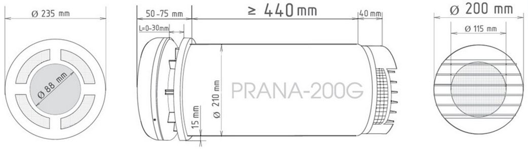 Розміри Prana 200G Eco Life custom