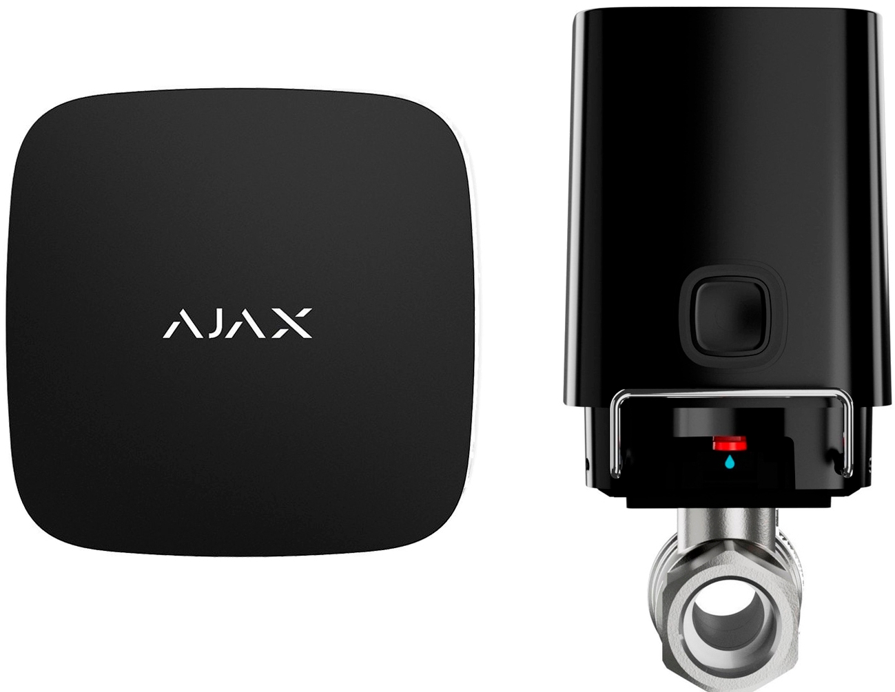 Набір розширення Ajax WaterStop 1" Black з датчиком LeaksProtect Black