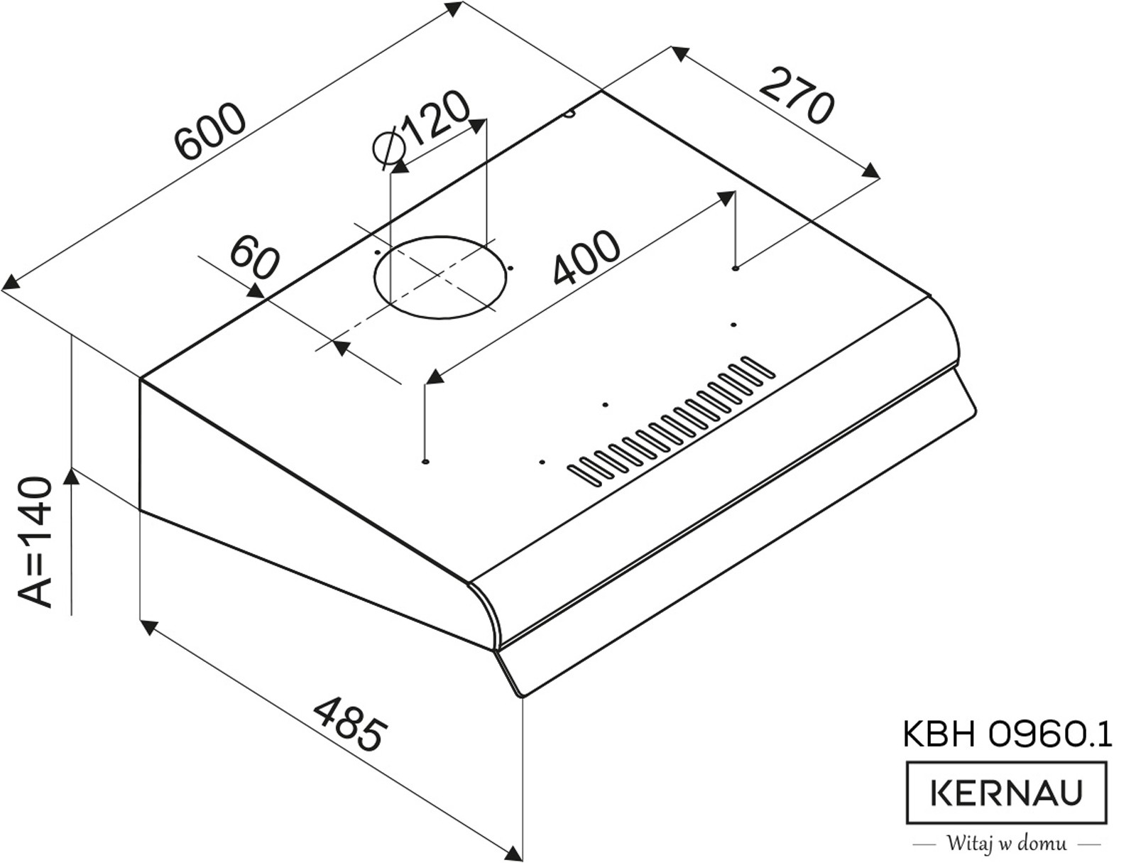 Kernau KBH 0960.1 B Габаритные размеры