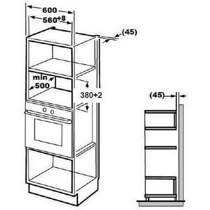 Beko MGB25333WG Габаритні розміри