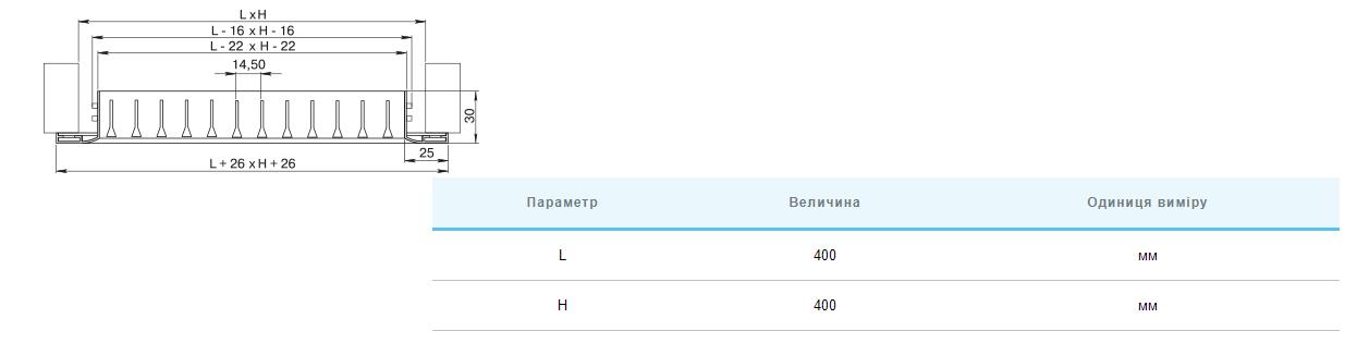 Вентс ОНГ 2 400х400 Габаритні розміри