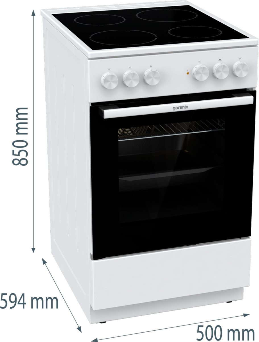 Gorenje GEC5A41WG Габаритні розміри