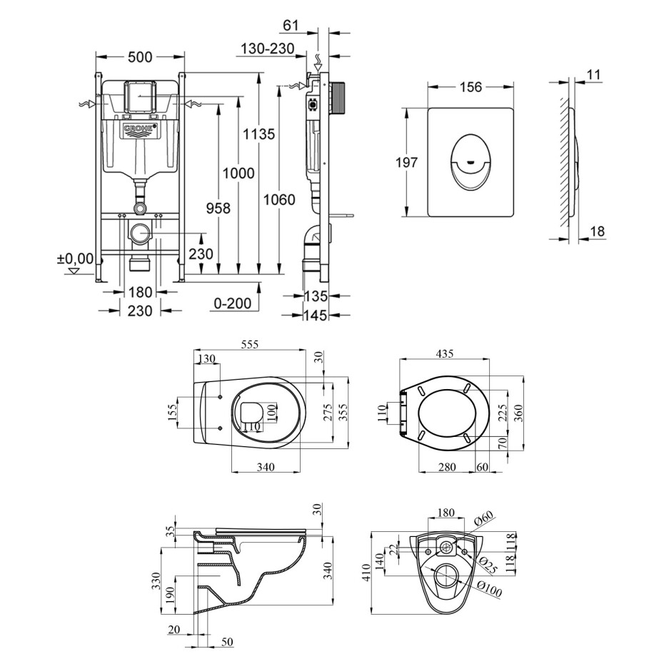 Grohe Solido Start UA38971964A Габаритные размеры