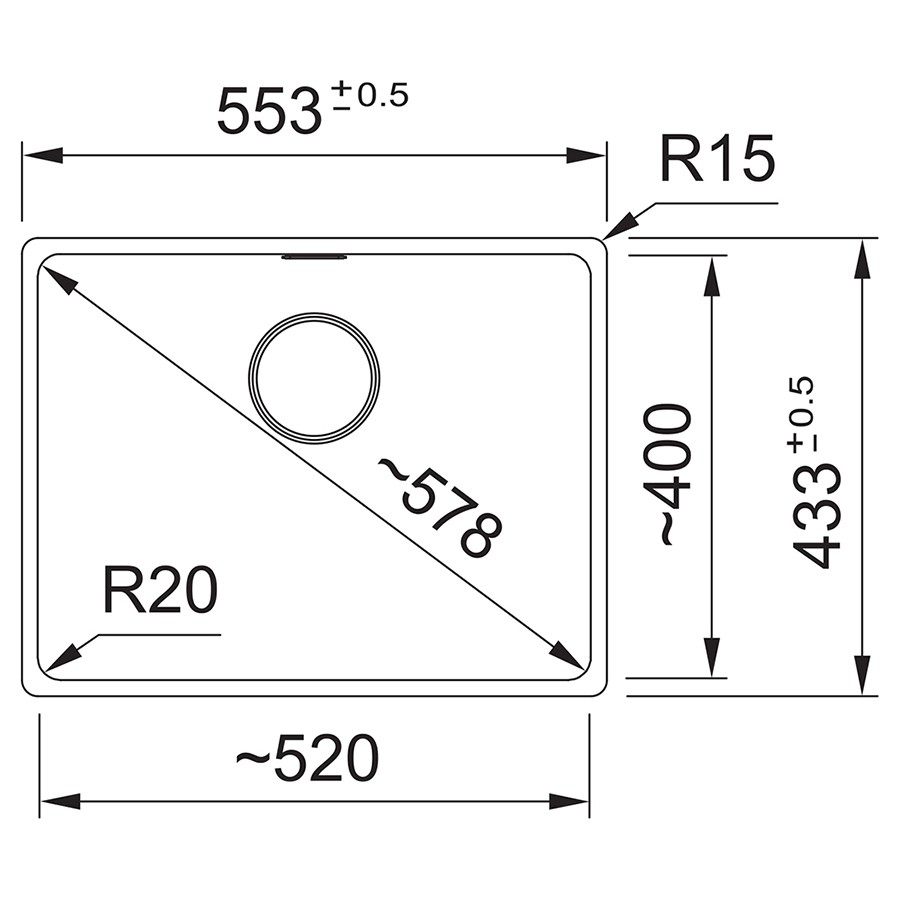 Franke Maris MRG 110-52 (125.0701.780) Габаритные размеры