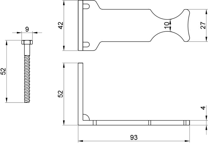 SD Plus SD114 для алюминиевого радиатора угловое Габаритные размеры