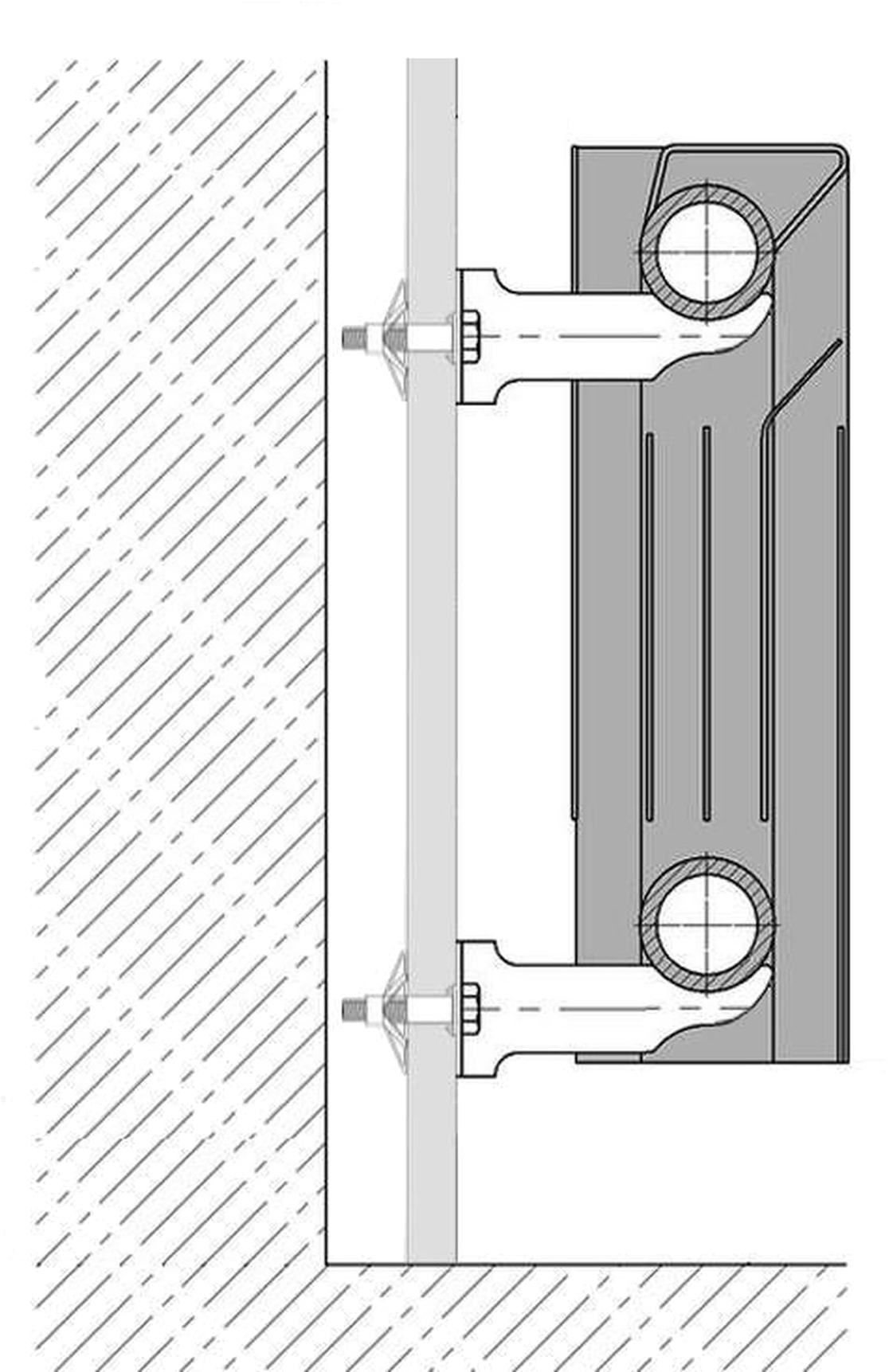 Кронштейн секційного радіатора Cristal NS-1014 кутовий білий 110x75x48мм (кратно 2) ціна 22 грн - фотографія 2