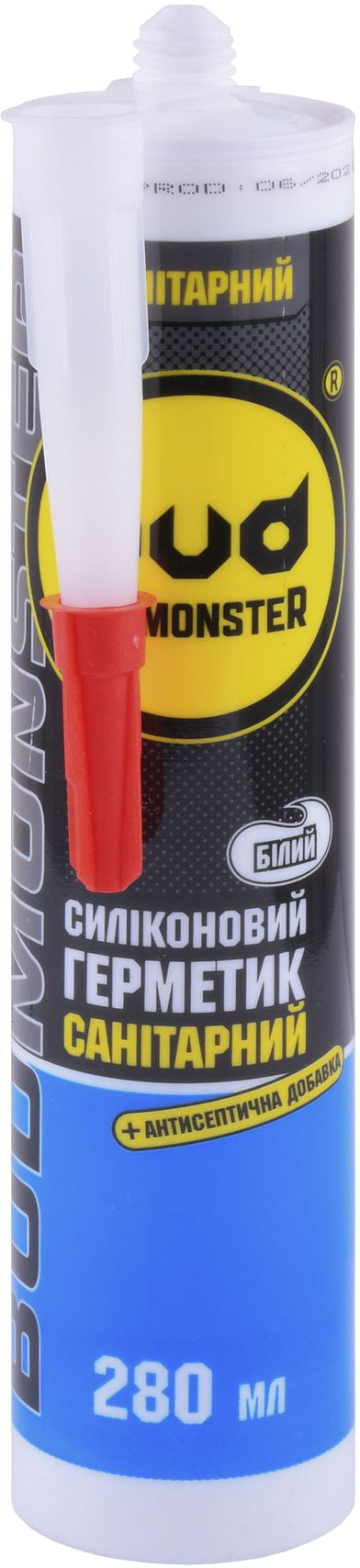 Цена герметик на силиконовой основе санитарный Budmonster 280мл белый в Киеве