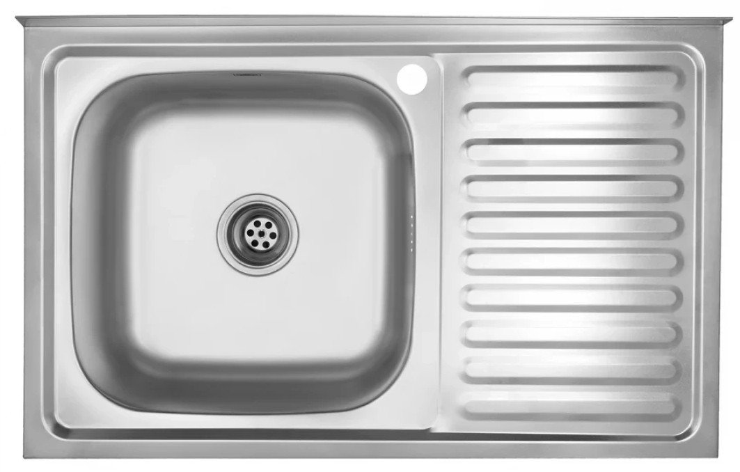 Кухонная мойка с крылом Kroner KRP Satin - 5080L (0,8 мм)