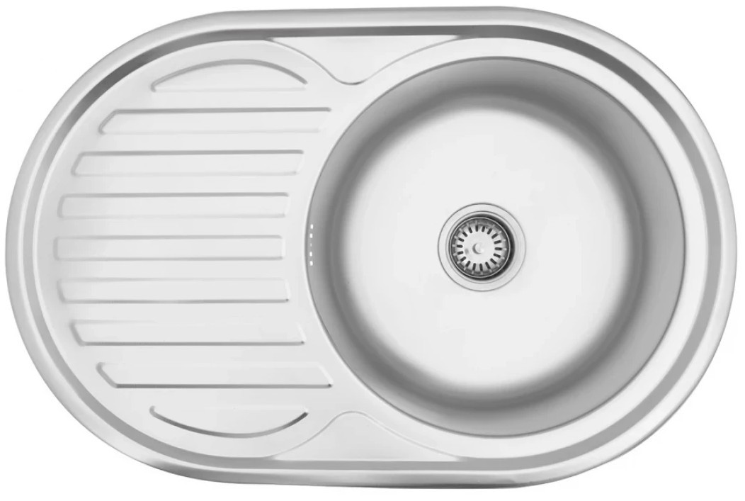 Кухонна мийка Kroner KRP Satin - 7750 (0,8 мм) в інтернет-магазині, головне фото
