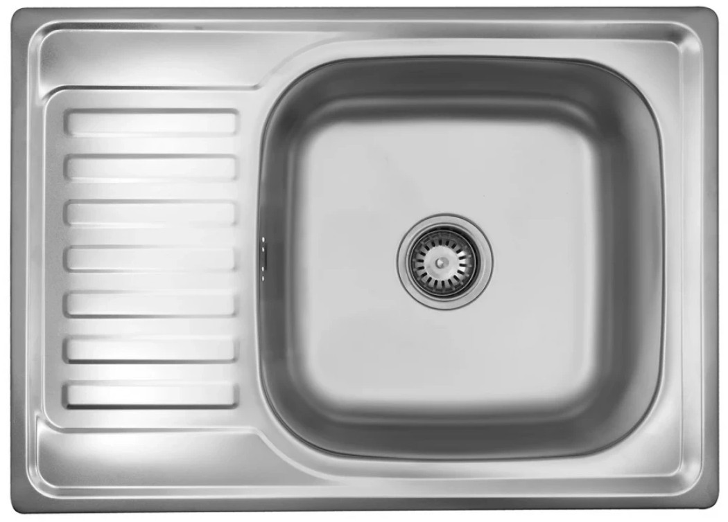 Кухонная мойка с крылом Kroner KRP Satin - 6950 (0,8 мм)