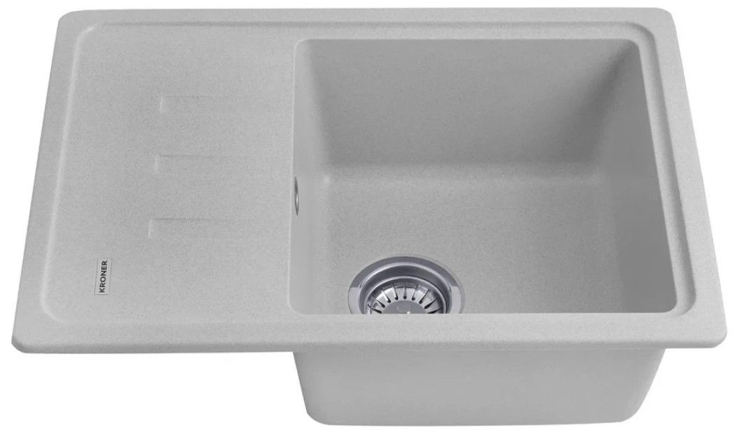 Кухонна мийка Kroner KRP Komposit GRA — 6243 ціна 3527 грн - фотографія 2