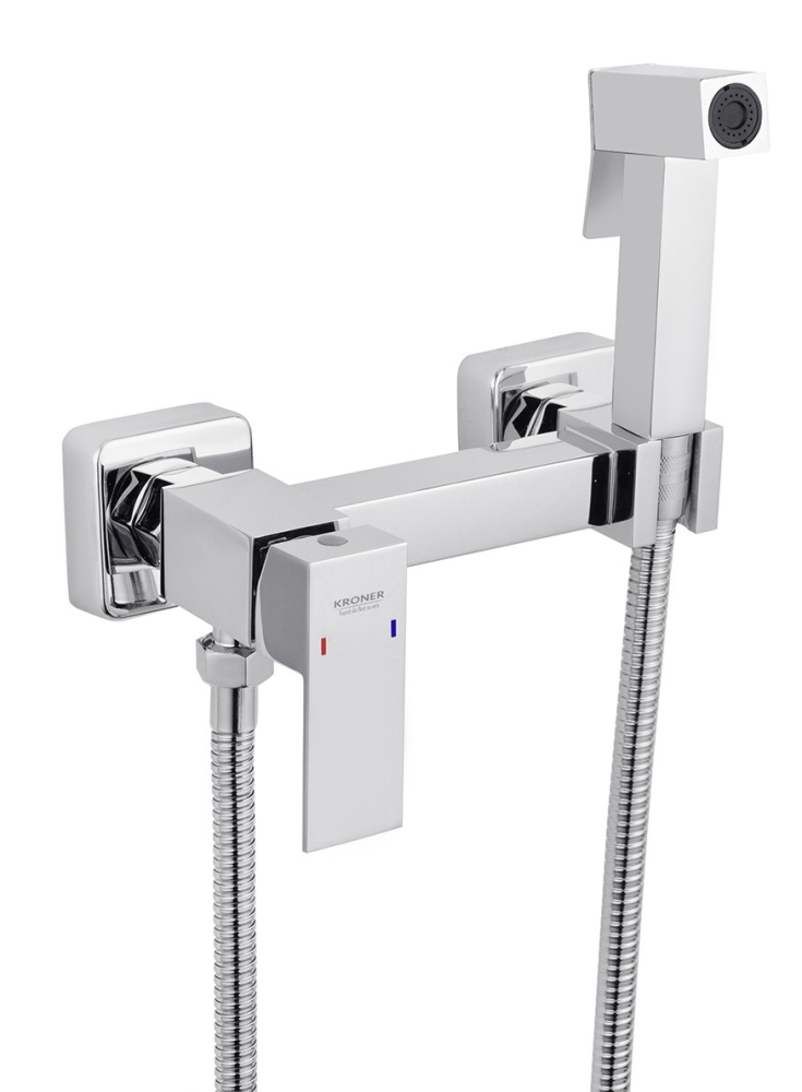 Гігієнічний душ + змішувач Kroner KRP Edelstahl Kubus CHR052 (CV031896)