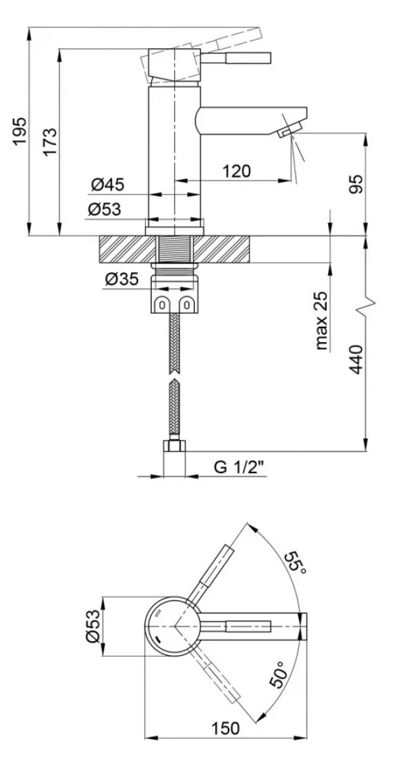 Kroner KRP Edelstahl Klassisch - ESG010 Габаритні розміри