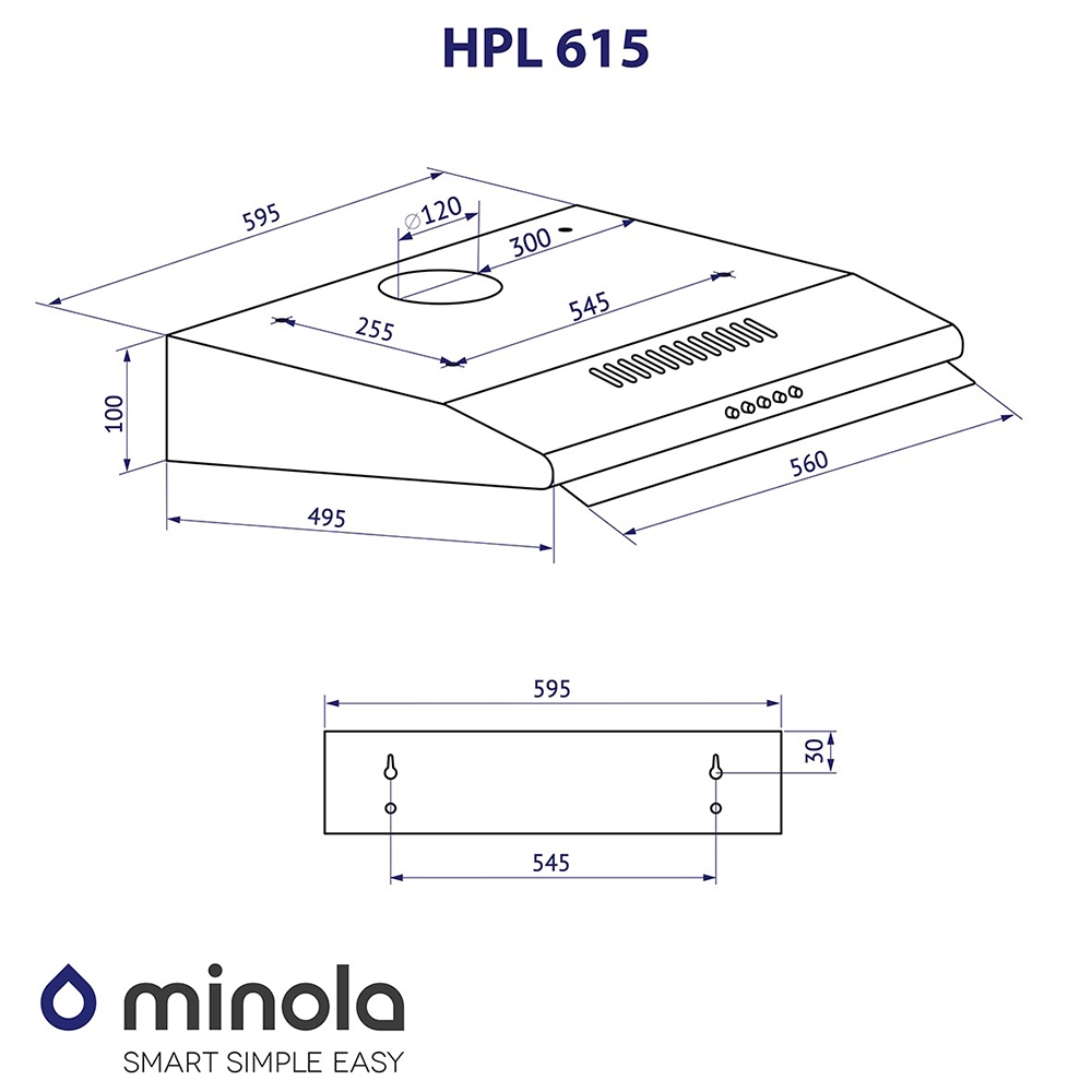 Minola HPL 615 I Габаритные размеры