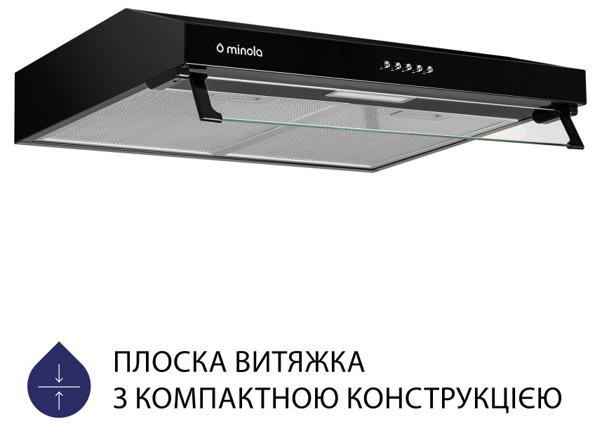 Кухонная вытяжка Minola HPL 614 BL цена 2399.00 грн - фотография 2