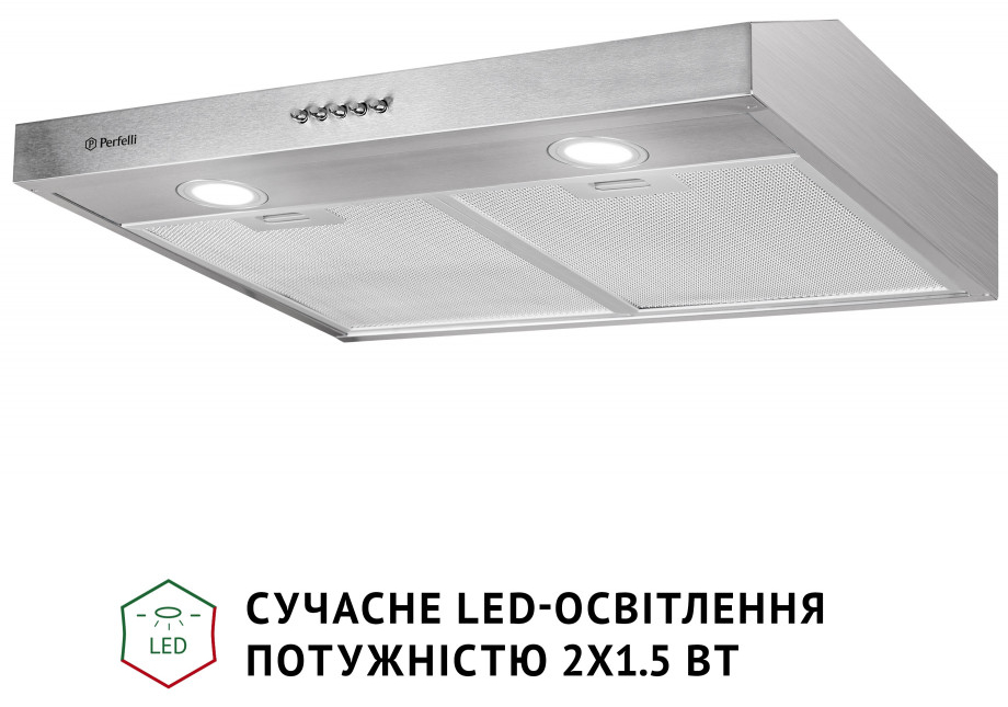 Кухонна витяжка Perfelli PL 6002 I LED ціна 2499 грн - фотографія 2