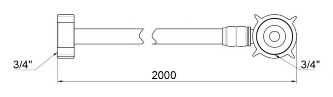 Kroner KRM - 200 см 3/4" ВВ Габаритные размеры