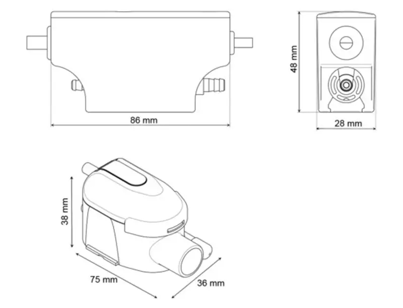 Siccom Mini Flowatch 2 Silence Габаритные размеры