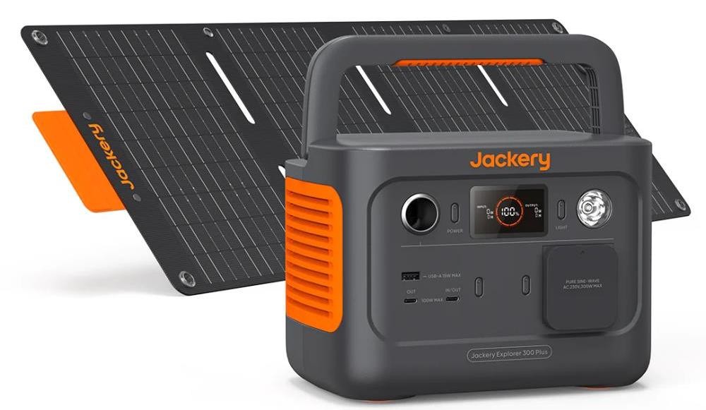 Купити портативна зарядна станція Jackery Explorer 300 Plus + Jackery SolarSaga 40 (60-0304-EUB1A1) в Вінниці