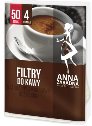 Характеристики фильтры для кофеварок Anna Zaradna №4 50 шт. (5903936019182)