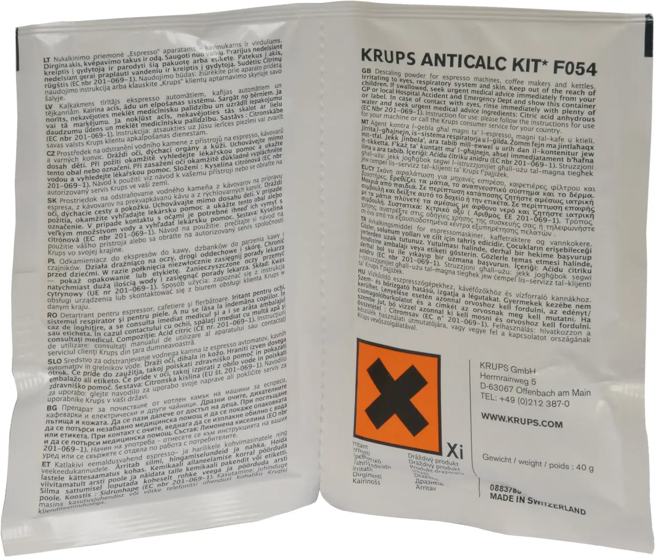 Набір для видалення накипу для кавоварок Krups F054001A ціна 179.00 грн - фотографія 2