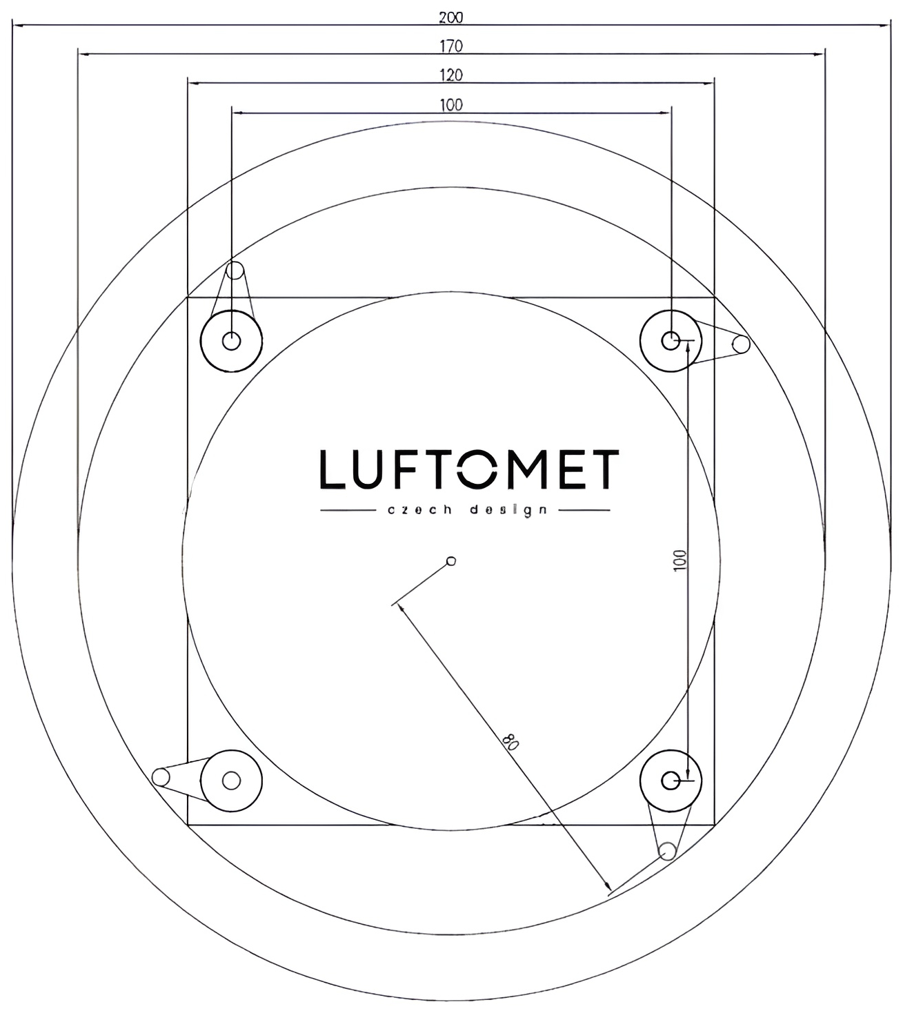 Luftomet Lumen LL-W-C-BS-N-7W-125WL Габаритные размеры