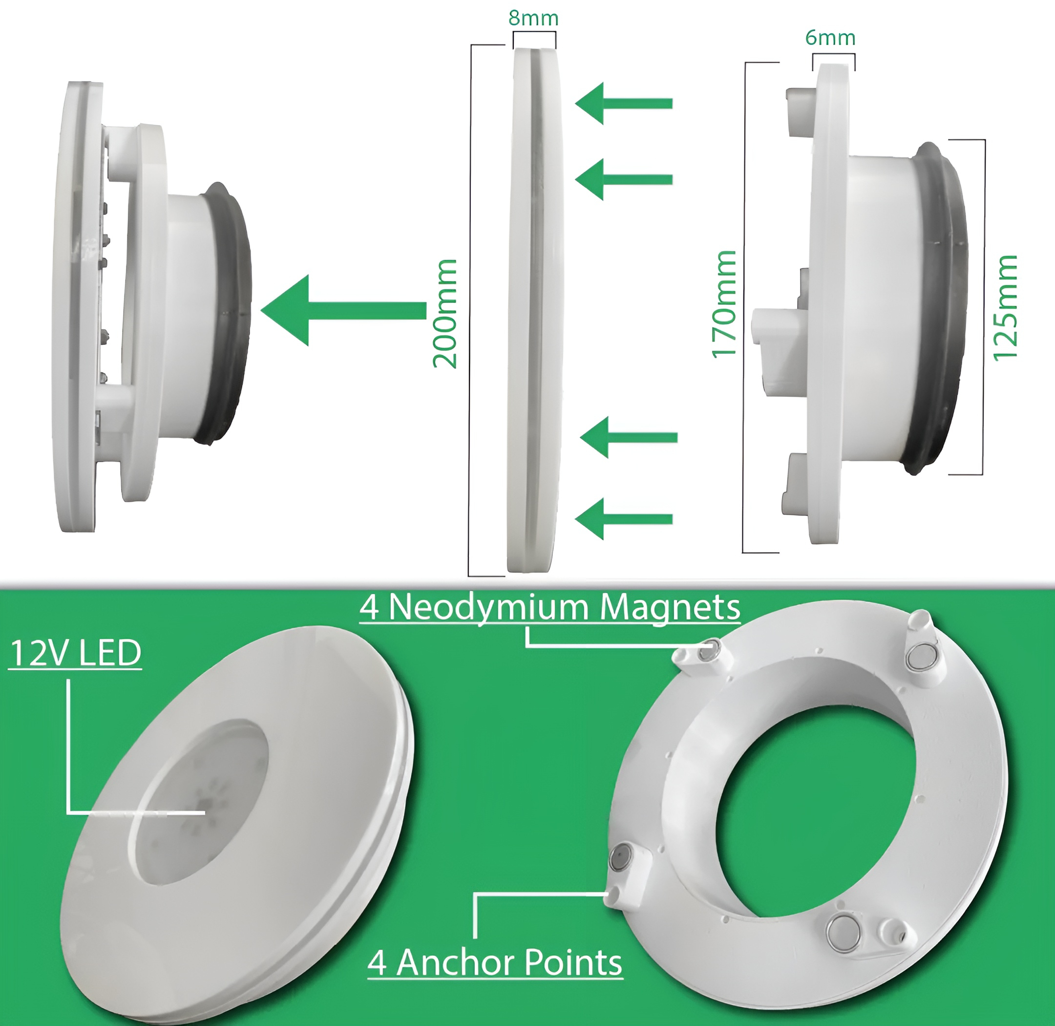 Luftomet Lumen LL-W-C-BS-N-7W-125WL Габаритные размеры