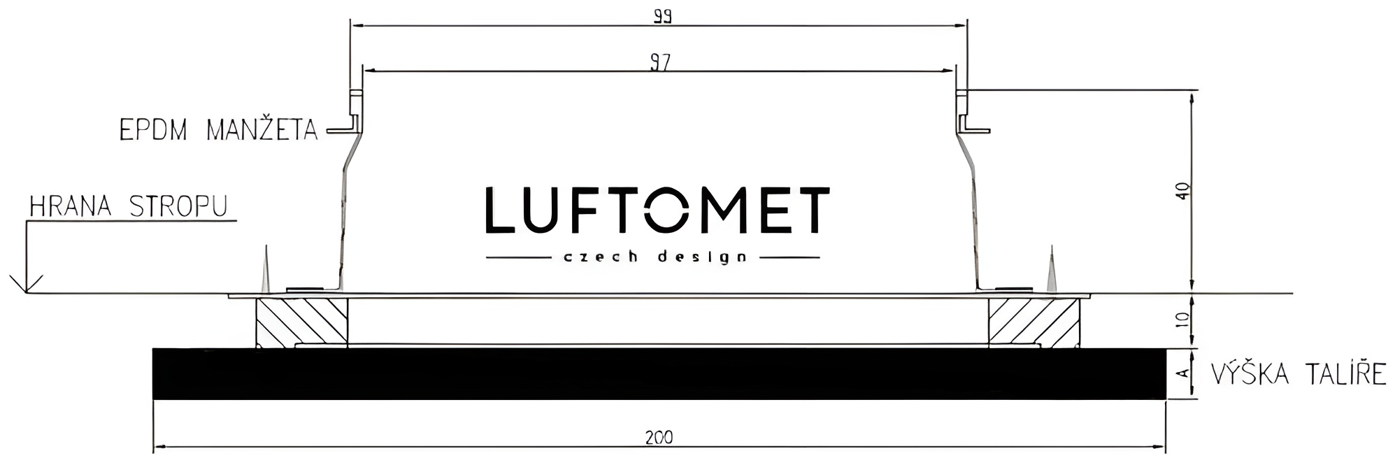 Luftomet Lumen LL-W-C-GB-N-7W-100WL Габаритні розміри