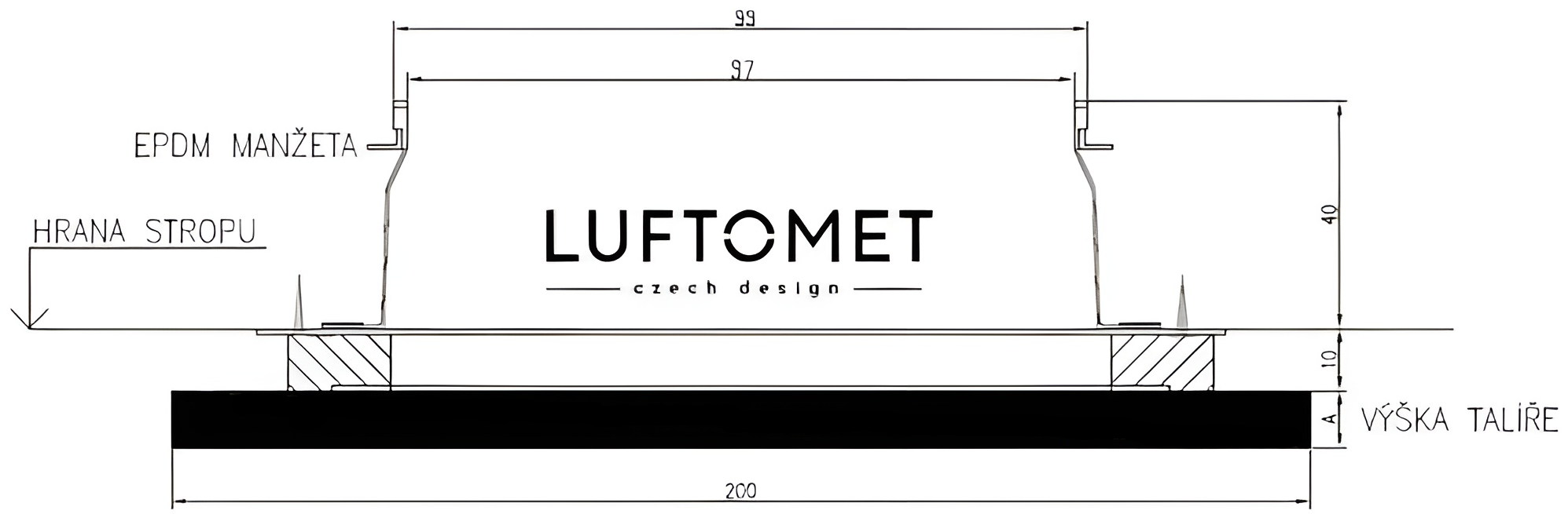 Luftomet Sky LS-W-Q-GB-100W Габаритные размеры