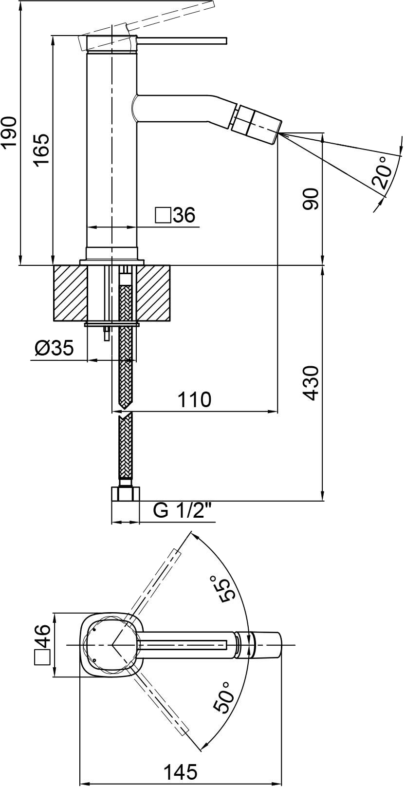 Q-Tap Robin QTROB2060102C Chrome Габаритные размеры