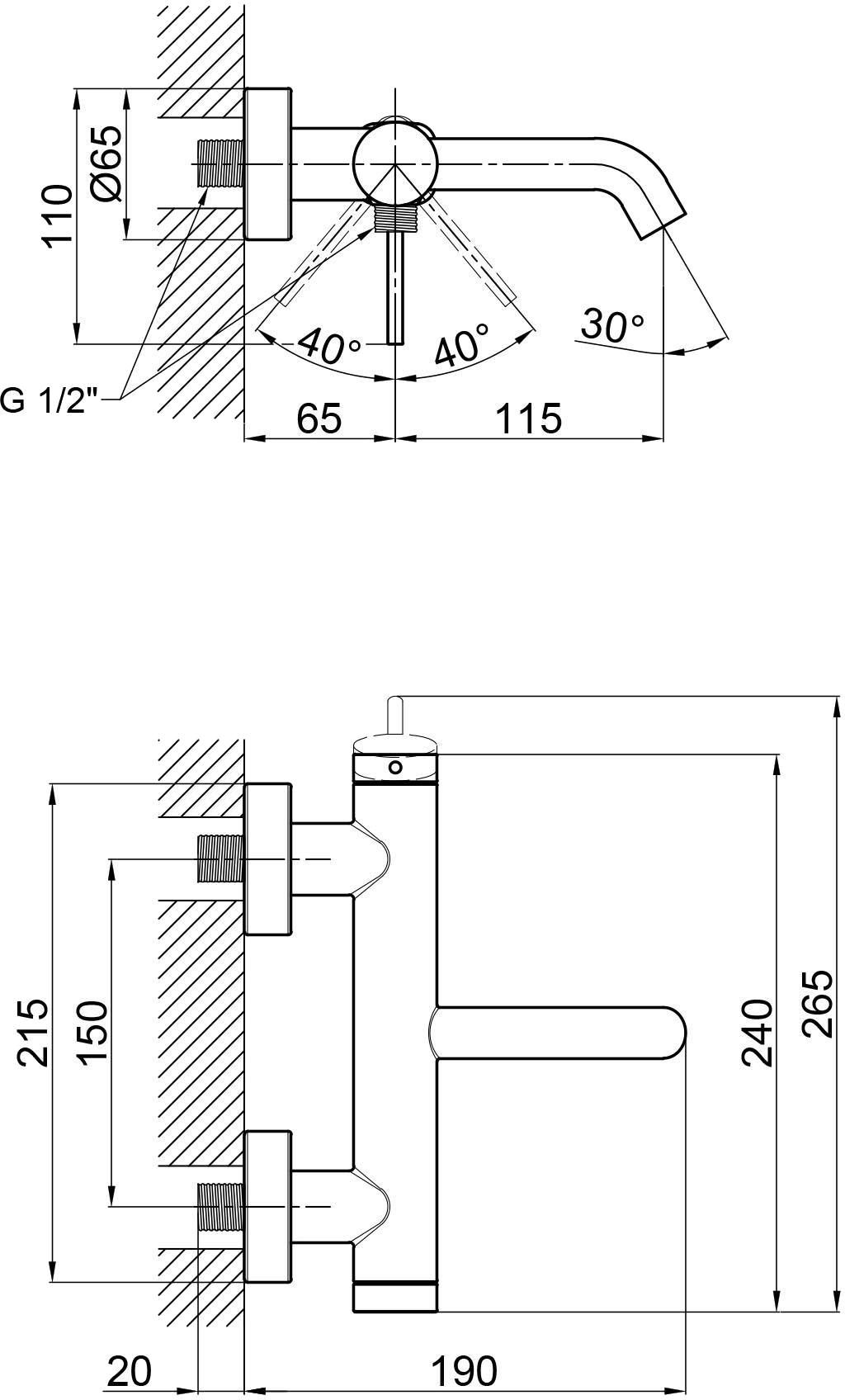 Q-Tap Robin QTROB3060102C Chrome Габаритні розміри