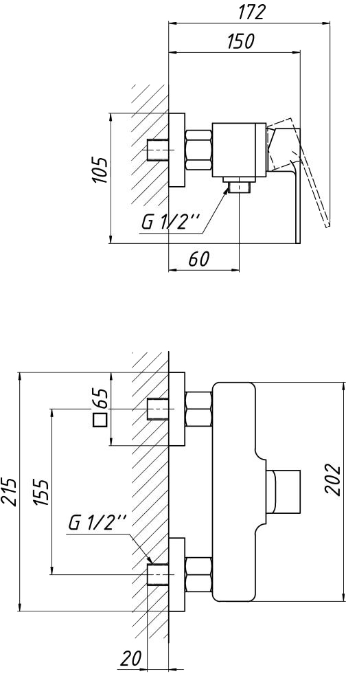 Q-Tap Namesti QTNAM4025102C Chrome Габаритні розміри