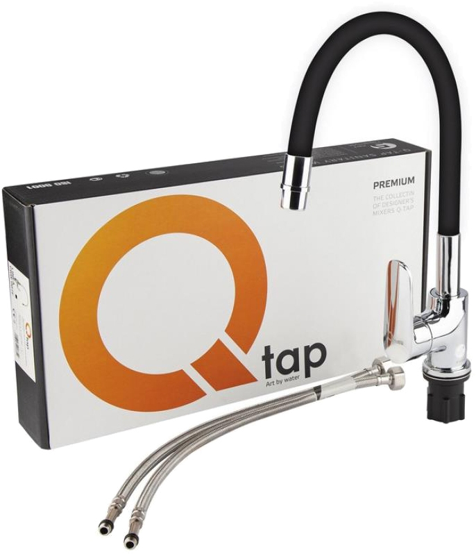 Змішувачі для кухонної мийки Q-Tap Linea QTLINCRB007F Chrome/Black відгуки - зображення 5