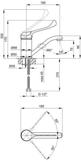 Lidz Watt 002M LDWAT002MCRM34861 Габаритні розміри