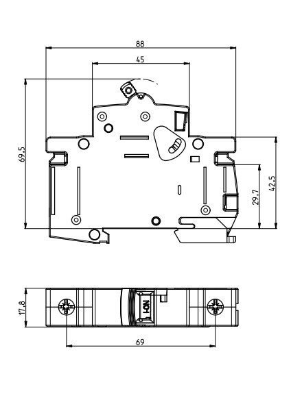 ETI ETIMAT P10 3p C50 (275031105) Габаритні розміри