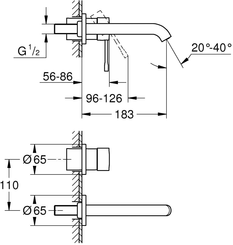 Grohe Essence New 19408DC1 Габаритні розміри