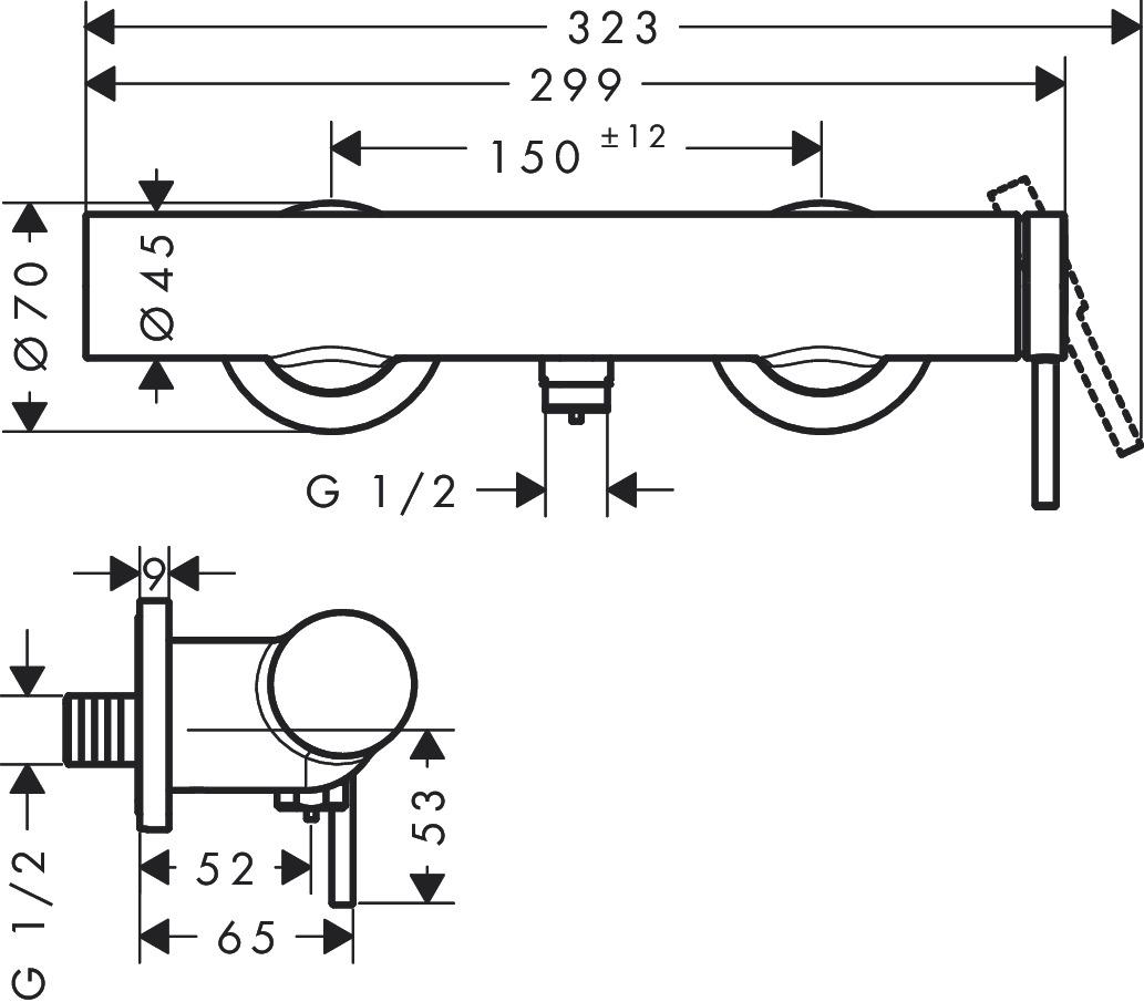 Hansgrohe Tecturis S 73622000 Габаритні розміри