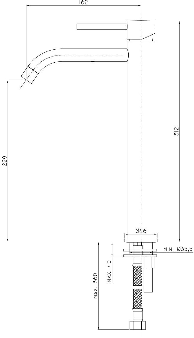 Paffoni Light LIG081CR Габаритные размеры