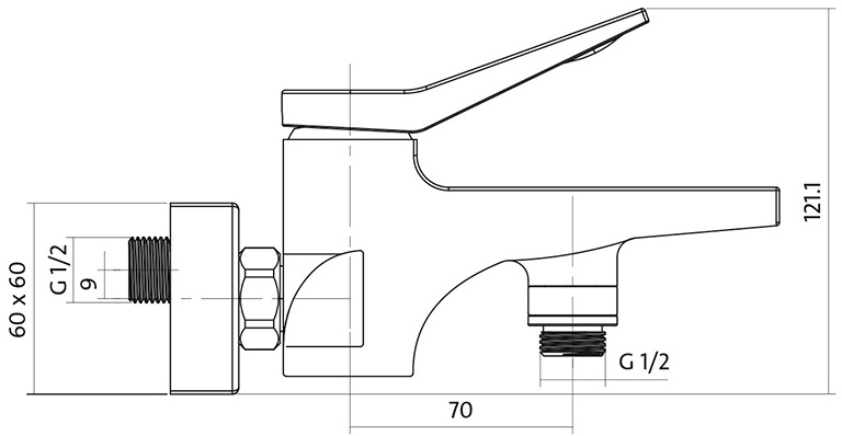 Cersanit Cromo CN S951-011 Габаритні розміри