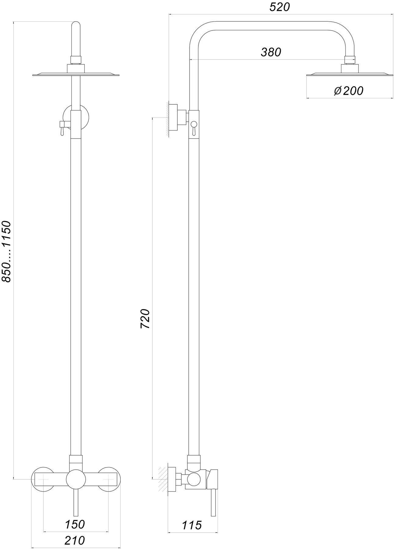 Globus Lux Alpen S-SH-005 Габаритные размеры