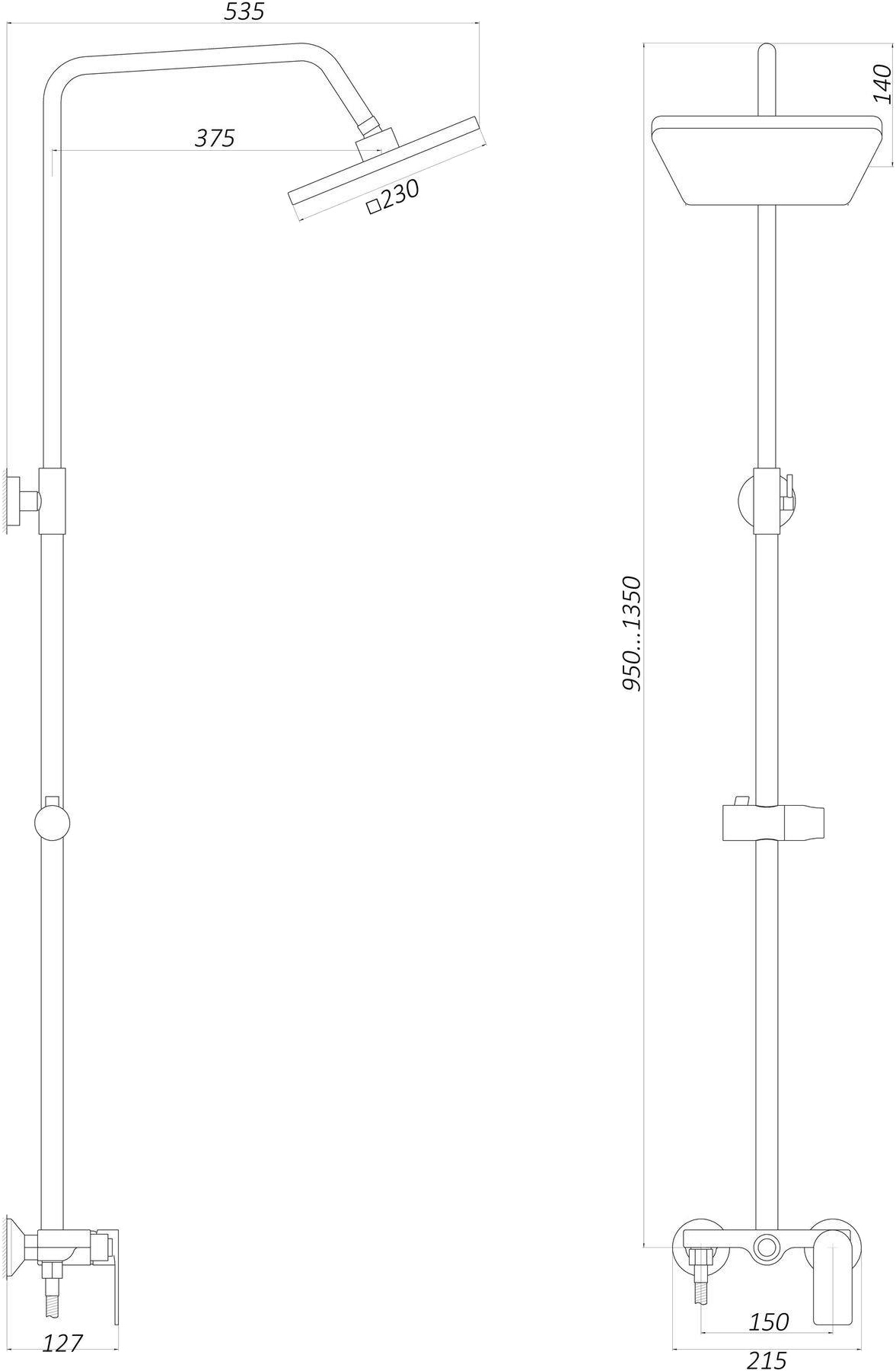 Globus Lux Laguna GLA-0005N-7-WHITE Габаритні розміри