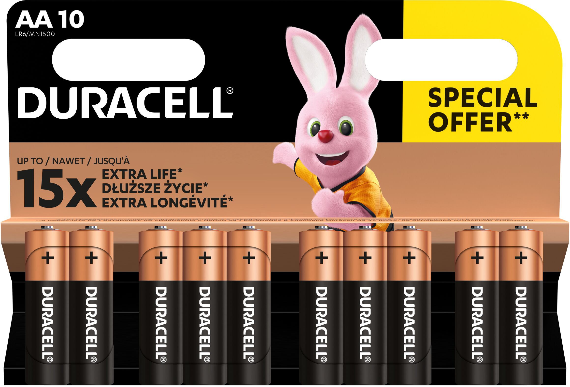 Батарейка Duracell Basic AA 1.5V LR6 10 шт. (5000394152496) цена 0 грн - фотография 2