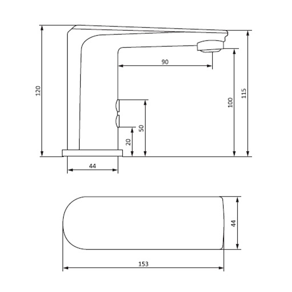 Damixa 780290300 Origin Evo 2 Габаритні розміри