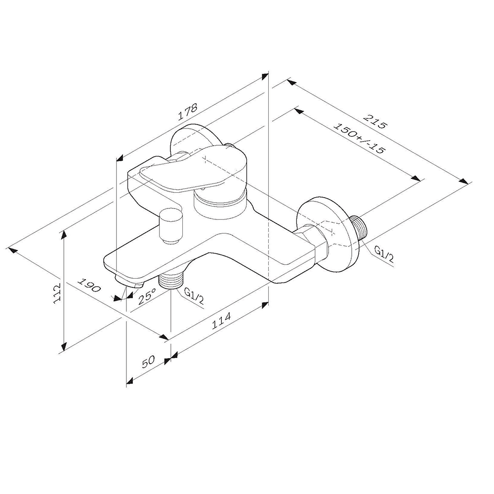 AM.PM F85A10000 X-Joy Габаритные размеры