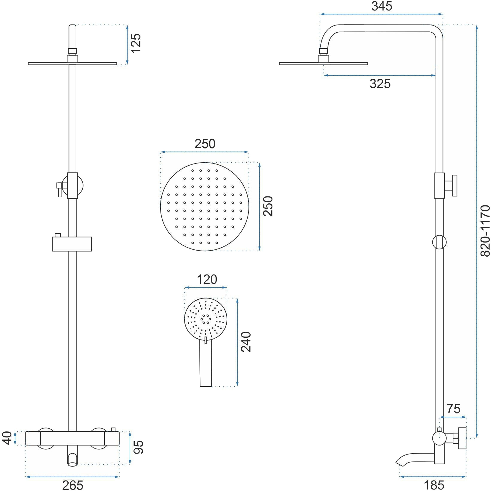 Rea Lungo REA-P4113 Габаритные размеры