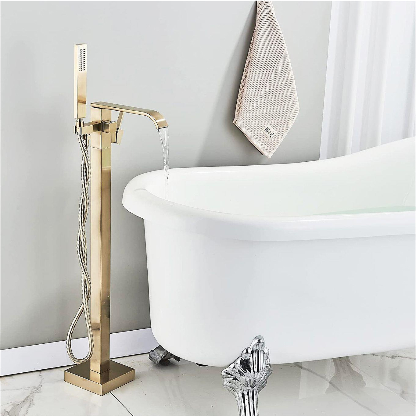 Смеситель для ванны Rea Carat Brushed Gold REA-B6522 отзывы - изображения 5